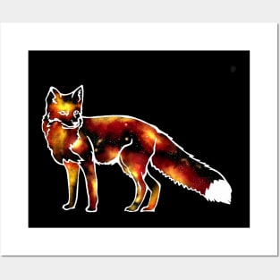 Fiery fox space animal Posters and Art